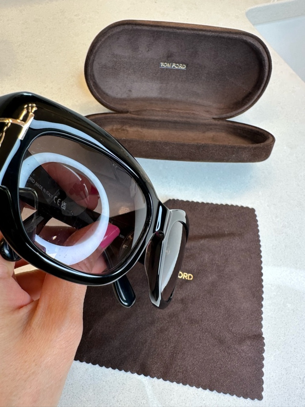 Tom Ford Black Cat-Eye Sunglasses - Picture 5 of 11